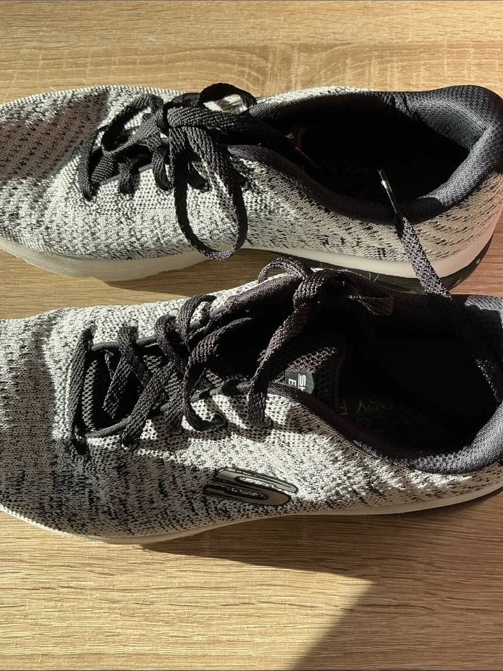 Skechers Women's Gray and Black Knit Slip-On Walking Sneakers